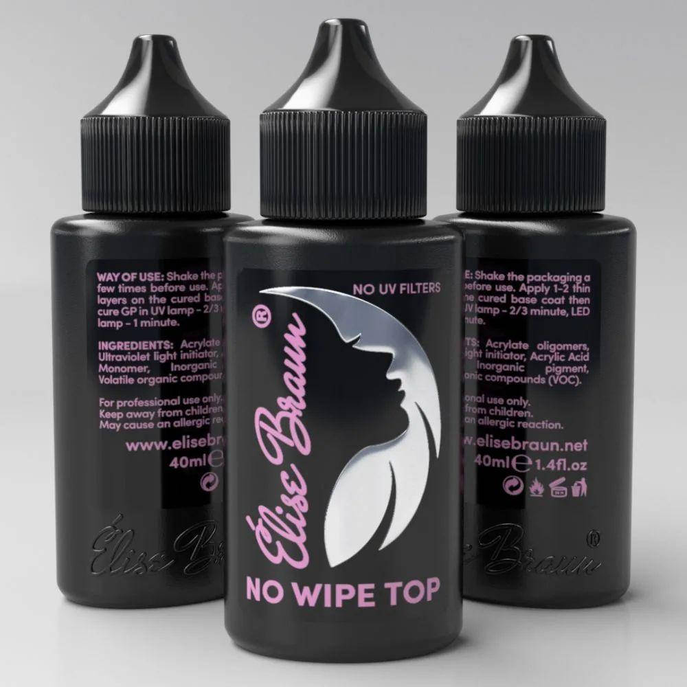 

Топ без липкого слоя Elise Braun Top Coat No Wipe, 40 мл