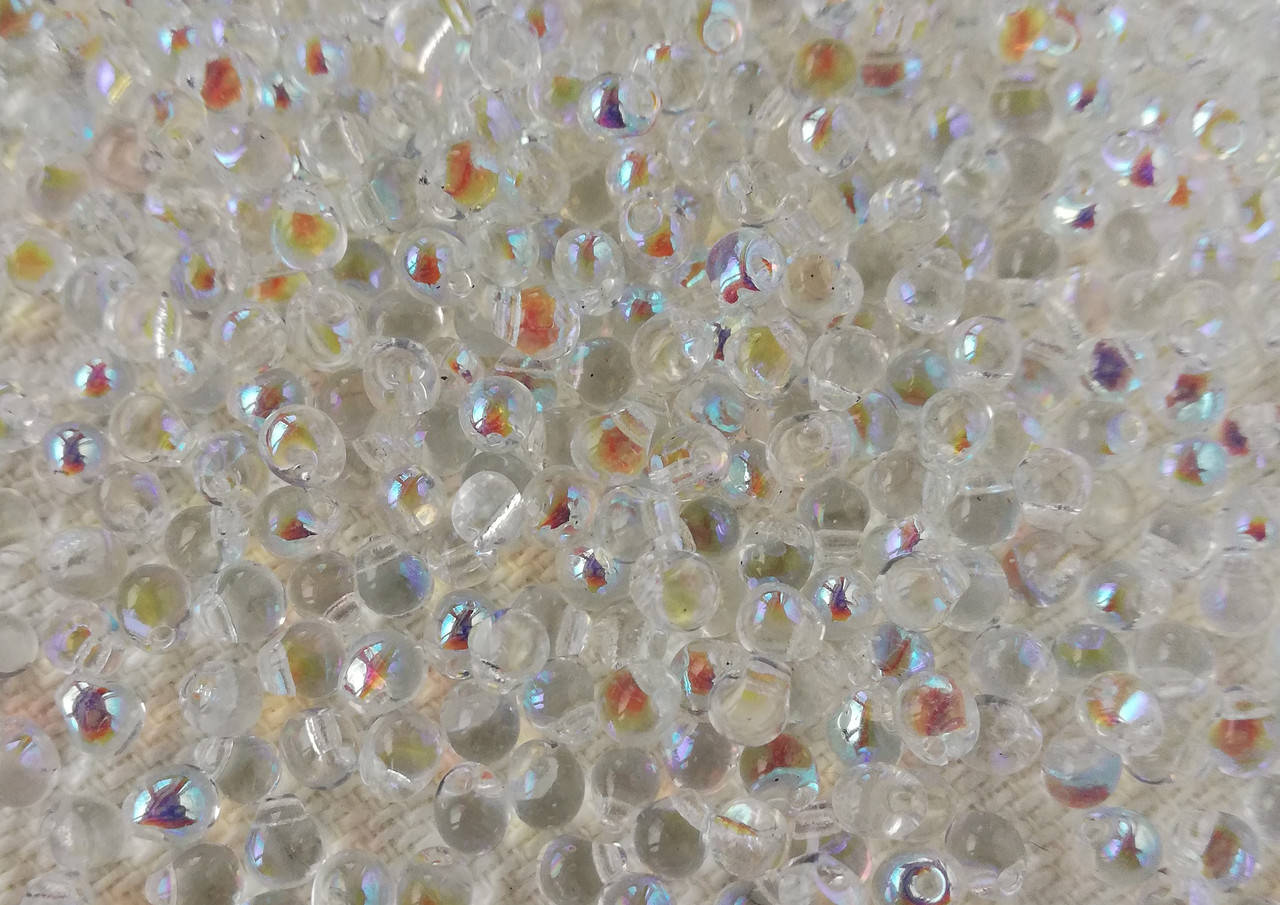 

Miyuki Drops 3,4 mm Crystal AB 5 г.