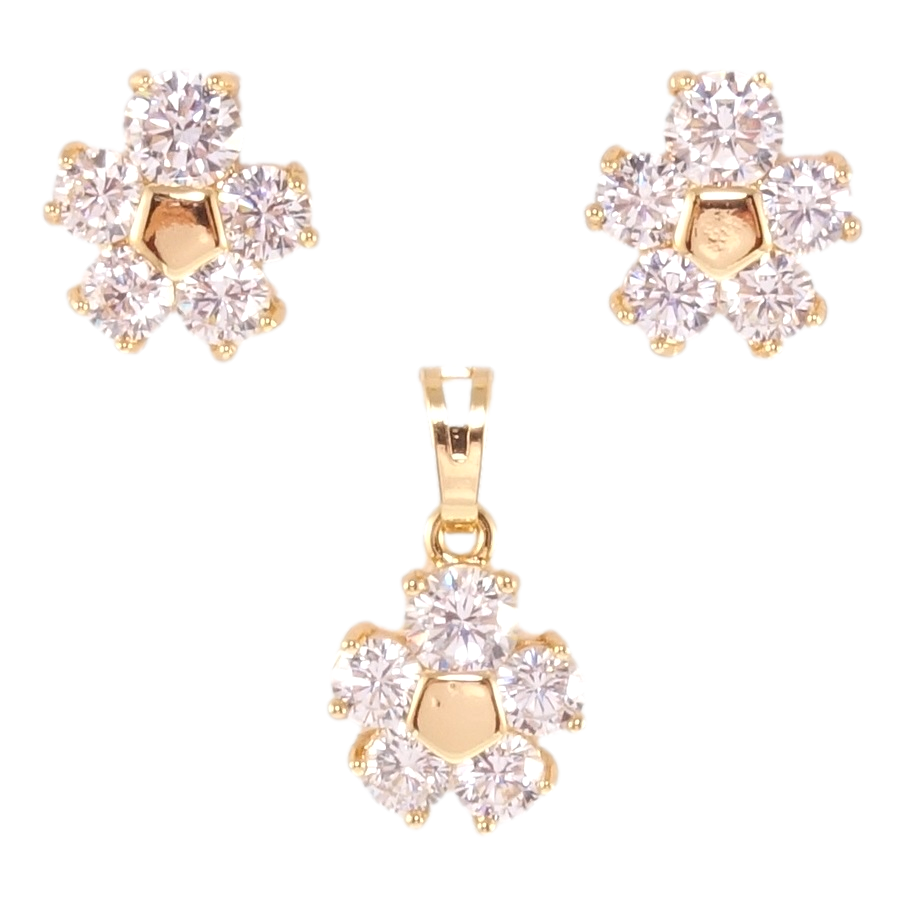 

Набор Xuping Позолота 18K Серьги Кулон "Кристальные цветочки"