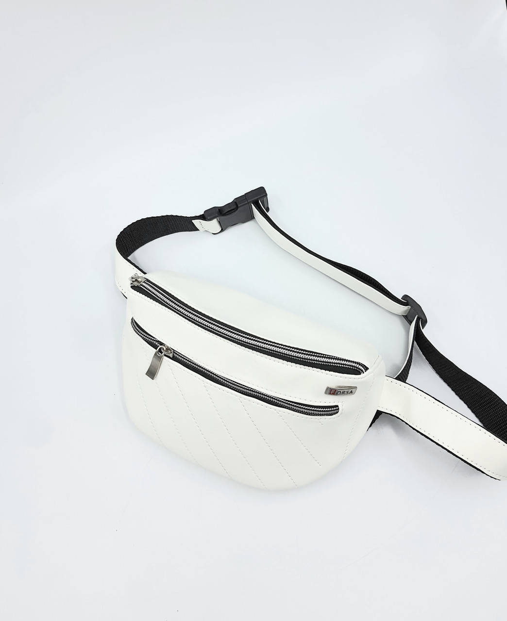 

Сумка на пояс бананка белая. Поясная сумка женская. Forsa, Белый