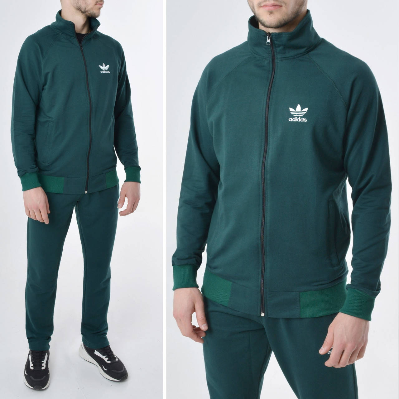 

Размеры: 46/48/50. Темно-зеленый мужской спортивный костюм