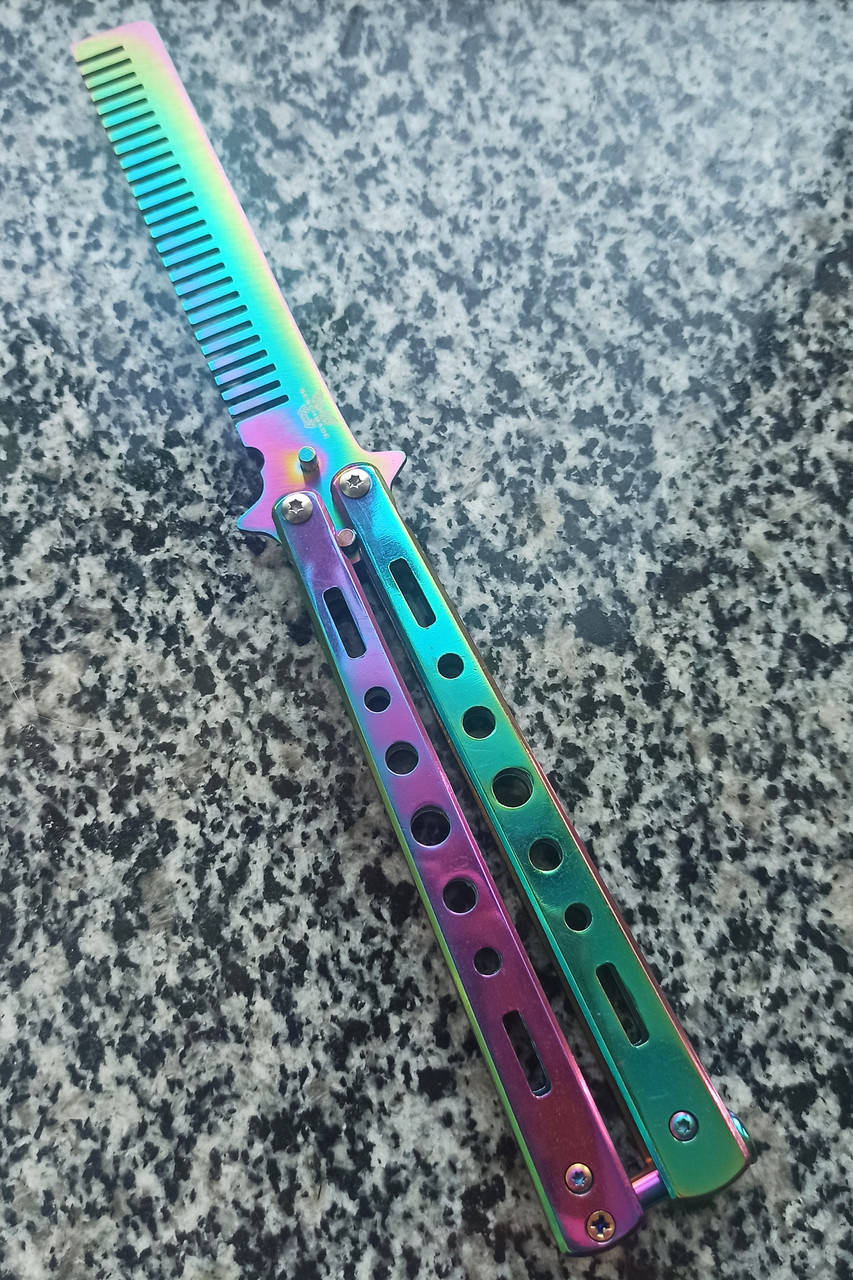 

Нож бабочка расческа тренировочный градиент (хамелеон)