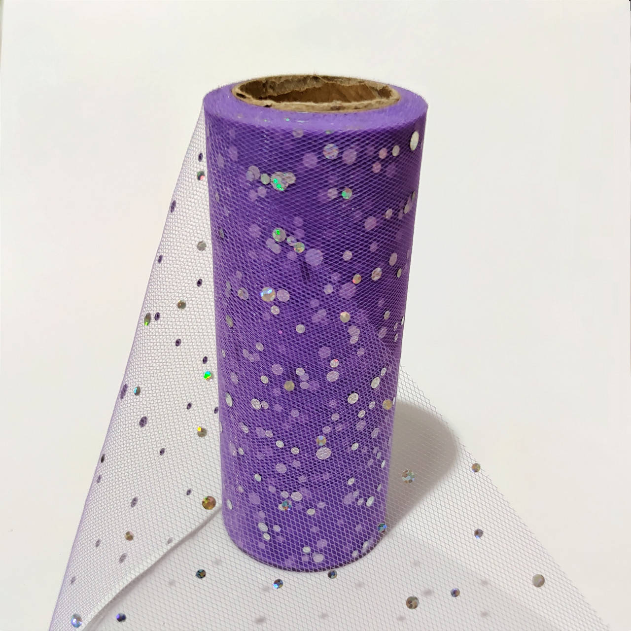 

Фатин 15см "Кнопочка" фиолетового цвета, Белый