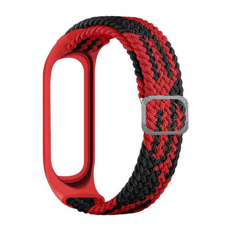 

Ремешок mi band 4 ремешок к браслету Mi Band 3 плетеный solo loop красно-черный