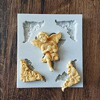 

Силиконовый молд ангел с вензелями .