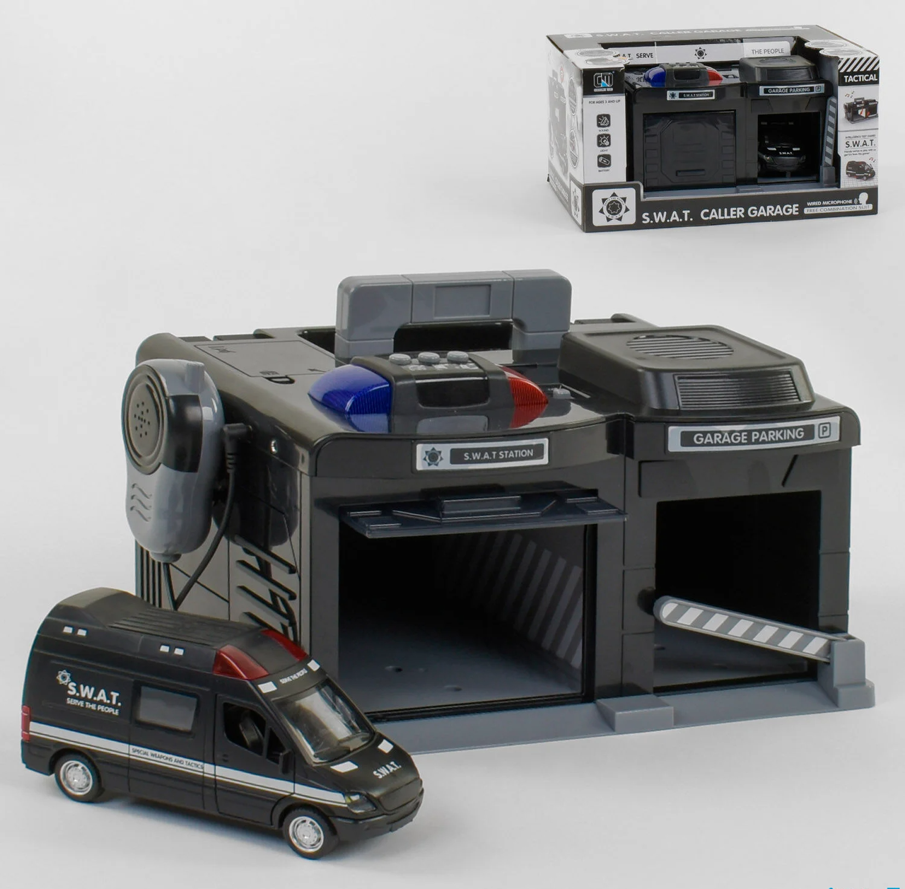 

Гараж полиция "S.W.A.T." CLM - 558 рация, свет, звук