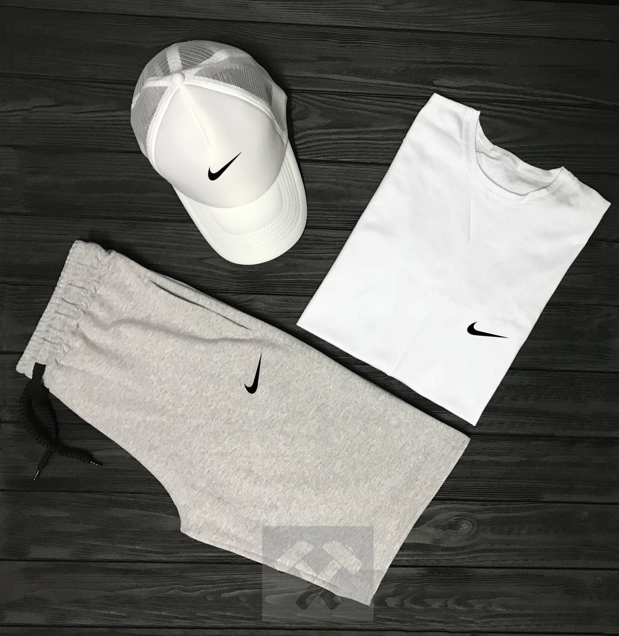 

Мужской летний костюм (футболка/шорты/кепка) Найк, костюм Nike хлопок, ТОП качества. S