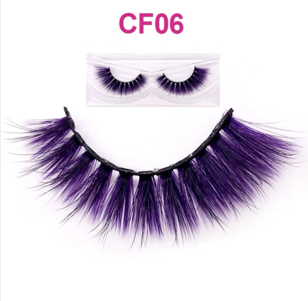 

Фиолетовые накладные ресницы 3D CF06 1 пара, Фиолетовый