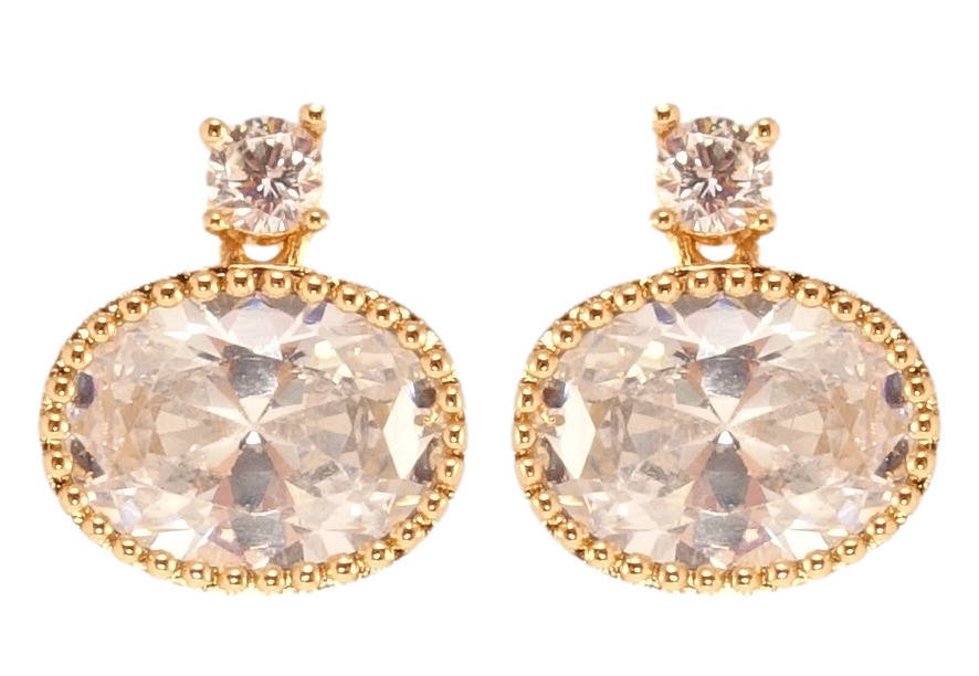 

Серьги Xuping QQMM Позолота 18K гвоздики (пусеты) "Овальные кристаллы"