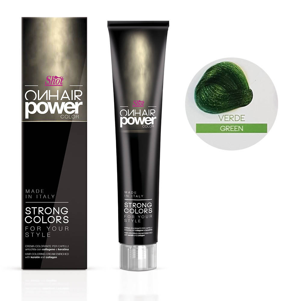 

GREEN Зеленый POWER COLOR Крем-краска для волос, 100 мл - SHOT