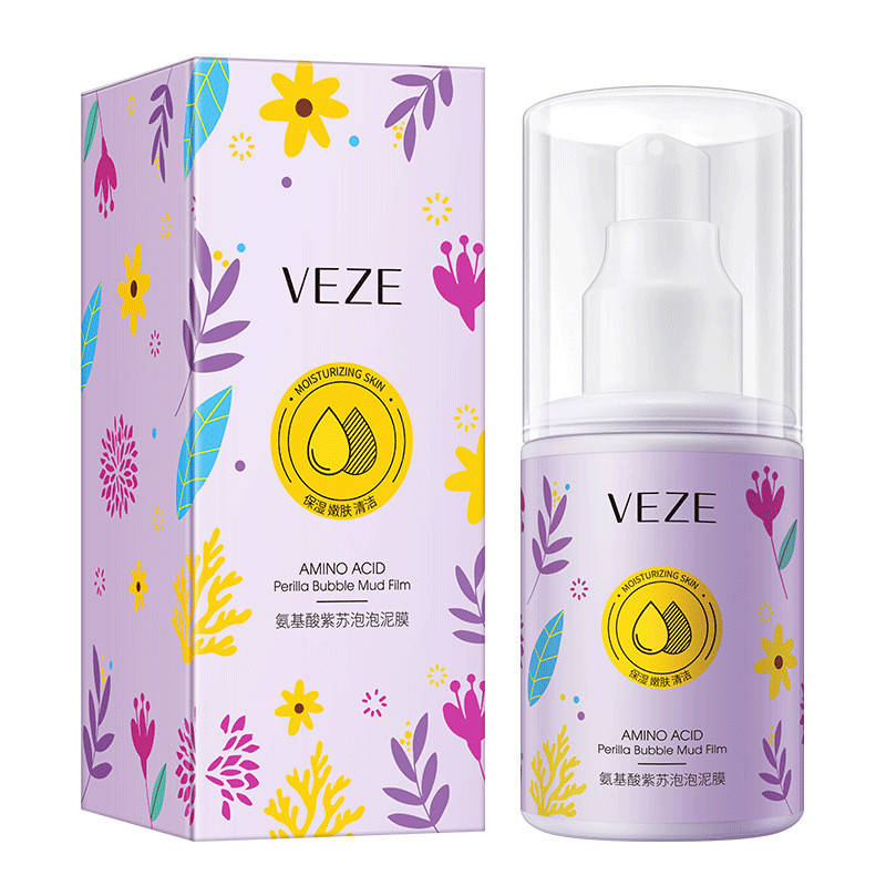 

Кислородная маска для лица с аминокислотами сужающая поры VEZE Amino Acid Perilla Bubble Mud Film (50 г)