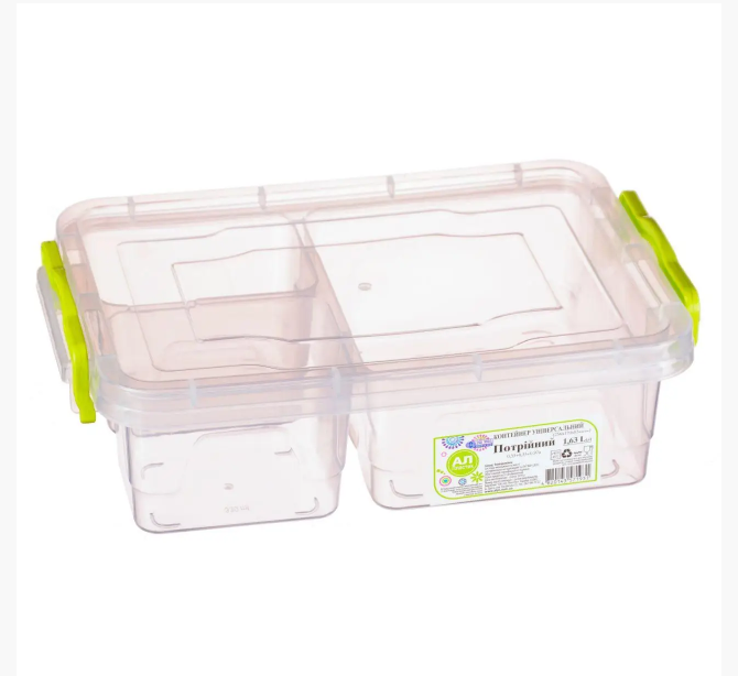 

Triple Box Контейнер харчовий потрійний 1,63 л (256х170х83 мм) "Al-Plastik"