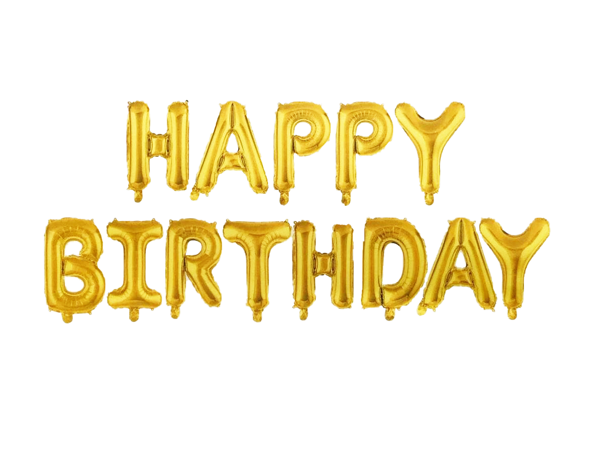 

Шары фольгированные буквы "Happy Birthday" Золото, Золотистый
