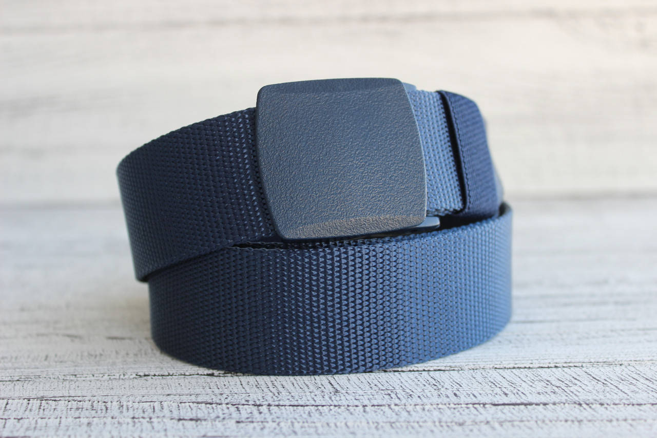 

Синий ремень тканевый 4 см