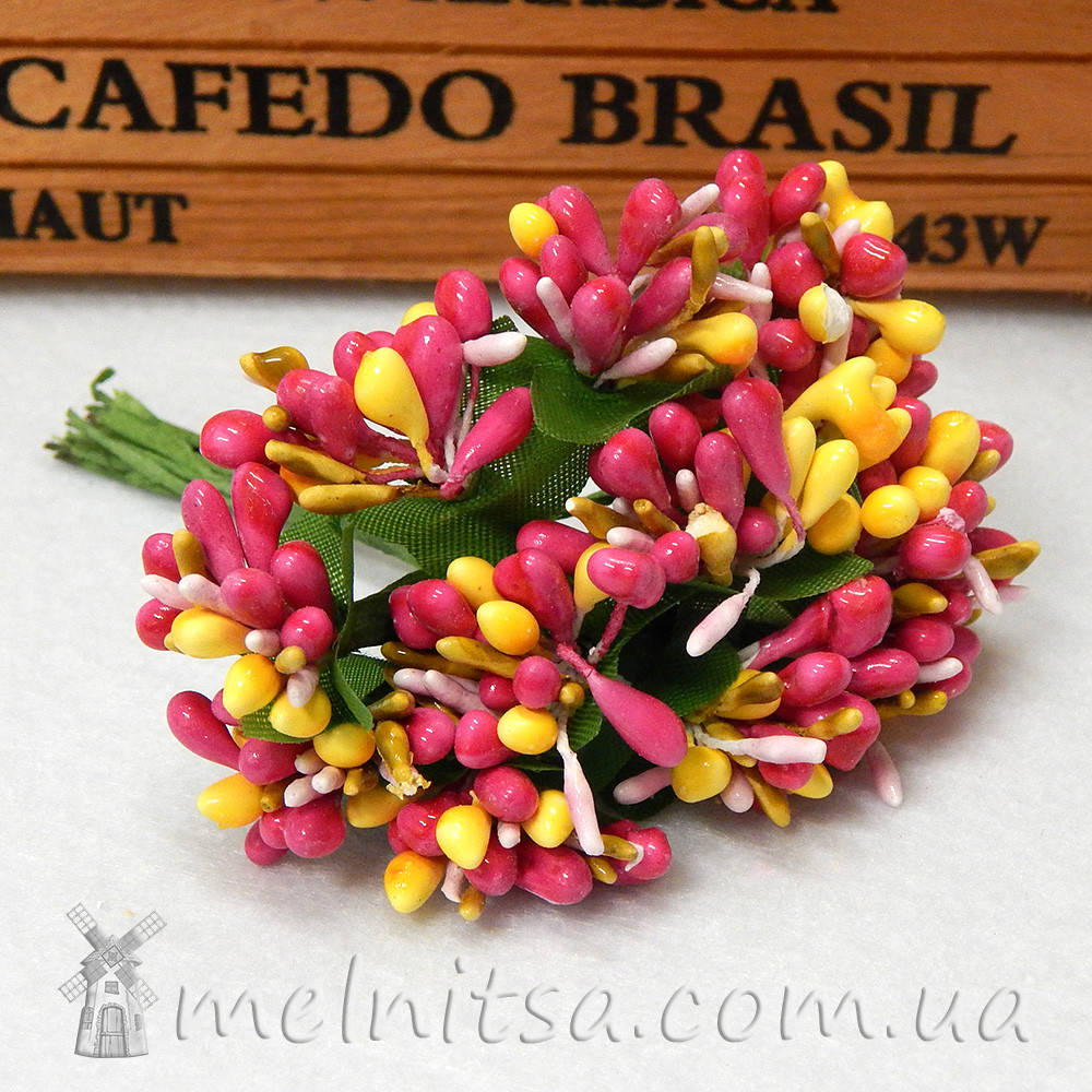 

Добавка сложные тычинки "сказочные", малиновый+желтый