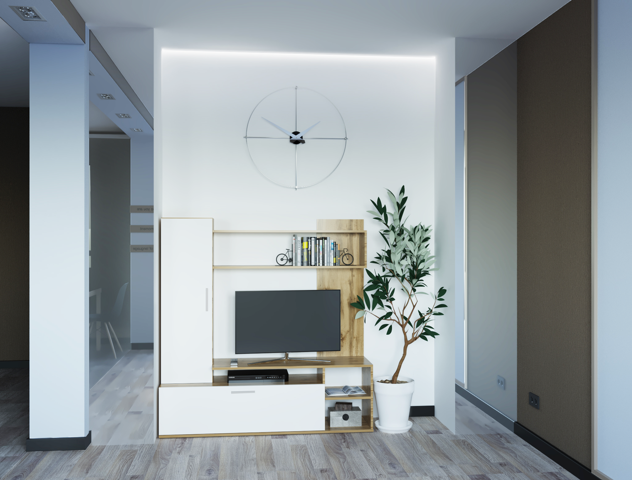 Стінка в вітальню Doros Кона Тахо / Білий 151х40х147 (44900064) 3