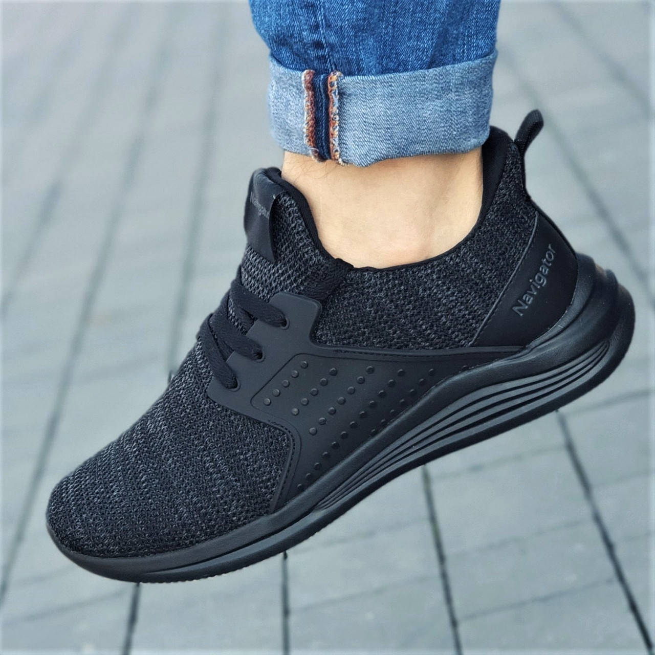 

Кроссовки мужские черные лето (Код: 1707), Черный