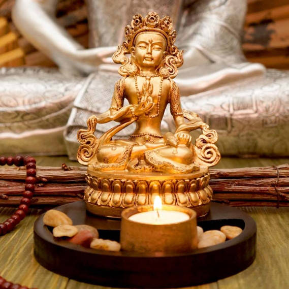 

Подсвечник Ваджрасаттва полистоун золото (15х15х17 см)