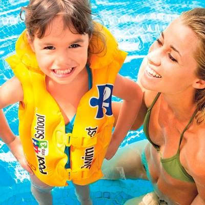 

Жилет надувной Intex Deluxe Swim Vest, детский жилет на 2 застежки, желтого цвета