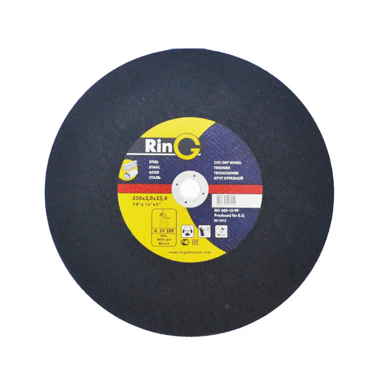 

Круг отрезной по металлу Ring 350x3,0x25,4 для ручных шлифмашин