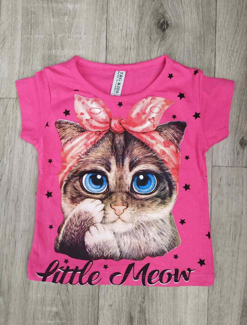 

Футболка для девочки производство Турция розового цвета Котик 5 6 лет, Розовый