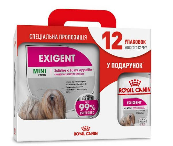 

Royal Canin Mini Exigent 3кг корм для привередливых собак мини +12 паучей в подарок