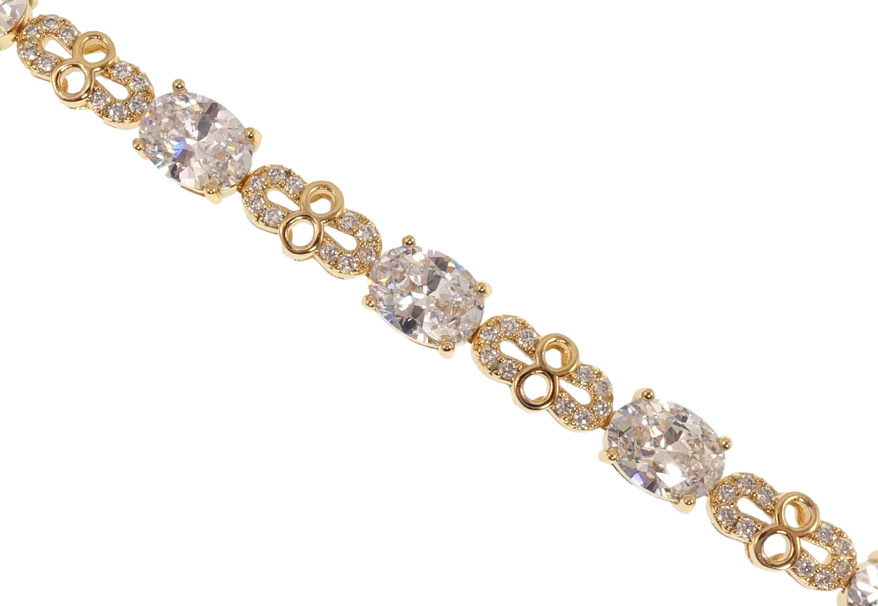 

Браслет Xuping Позолота 18K "Инкрустация фианитами" длина с доп.замком 17,19см х 6мм
