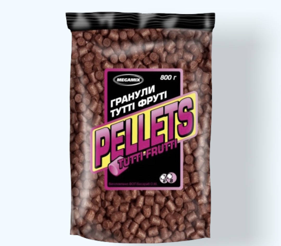 

Прикормка пеллетс PELLETS 8мм Megamix Тути Фрути
