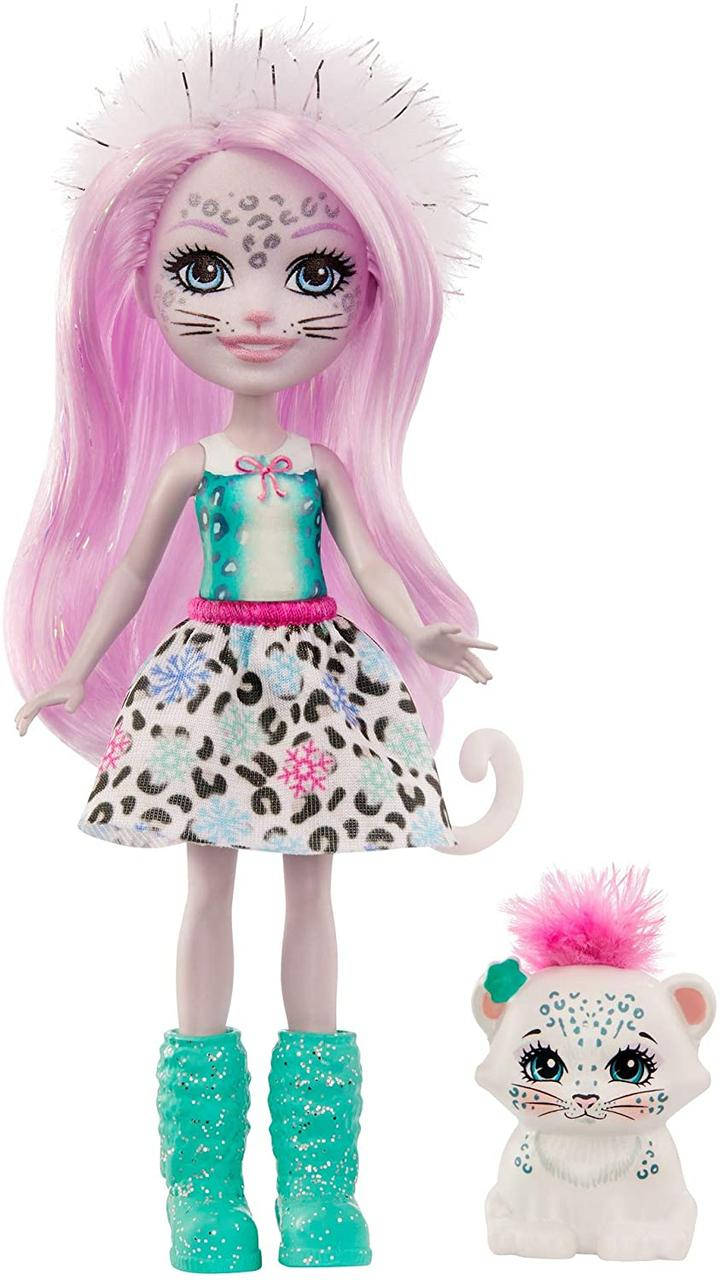 

Кукла Энчантималс Снежный Барс Сибилла с питомцем Флаке Enchantimals Sybill Snow Leopard GJX42