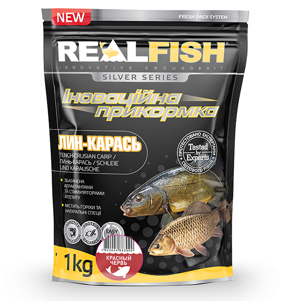 

Прикормка REALFISH Линь-Карась Красный червь