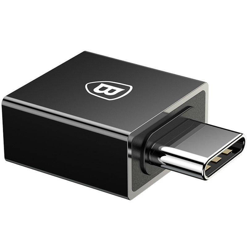 

Переходник адаптер Baseus Exquisite OTG USB to Type-C CATJQ-B01, Черный