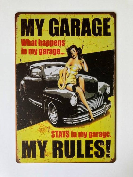 

Металлическая ретро-табличка "My Garage - My Rules!" 20х30см