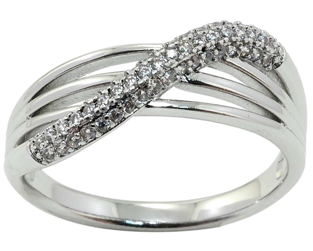 

Кольцо Xuping Родий "Дорожка циркония" р.16.5,17,18,19.5,20