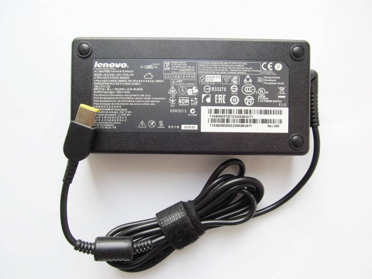 

Блок питания Lenovo 170W Slim-корпус 20V, 8.50A, разъем прямоугольный (pin inside) [3-pin] ОРИГИНАЛЬНЫЙ
