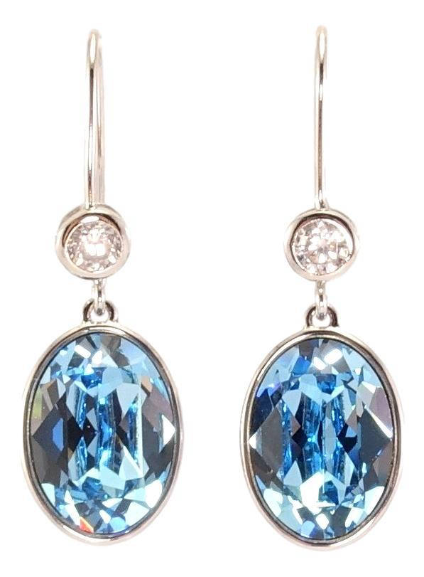 

Серьги Xuping Родий с кр-ми Swarovski подвески французский замок "Кристалл Aquamarine"
