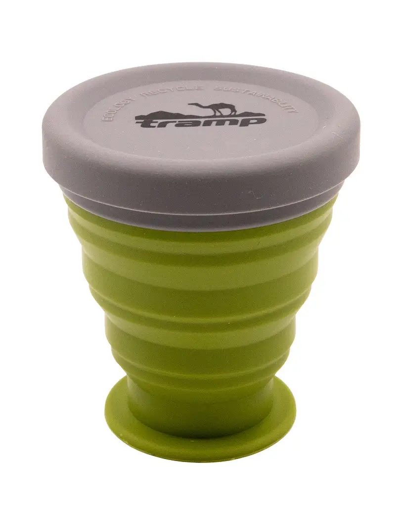 

Стакан складной силиконовый Tramp с крышкой 200ml olive 199804, Оливковый