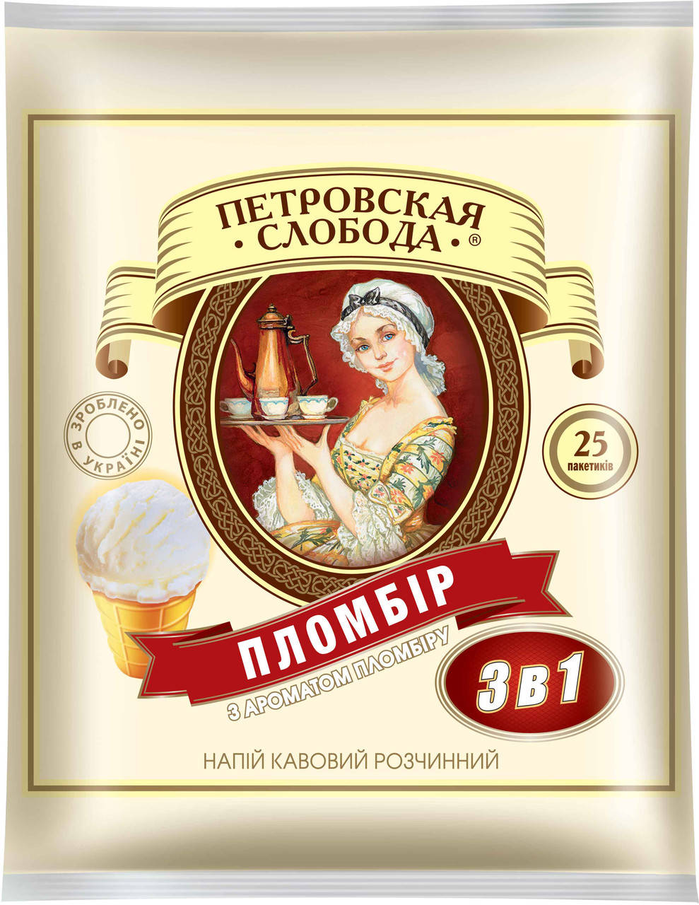 

Кофейный напиток Петровская Слобода 3 в 1 Пломбир 25 шт. упак.