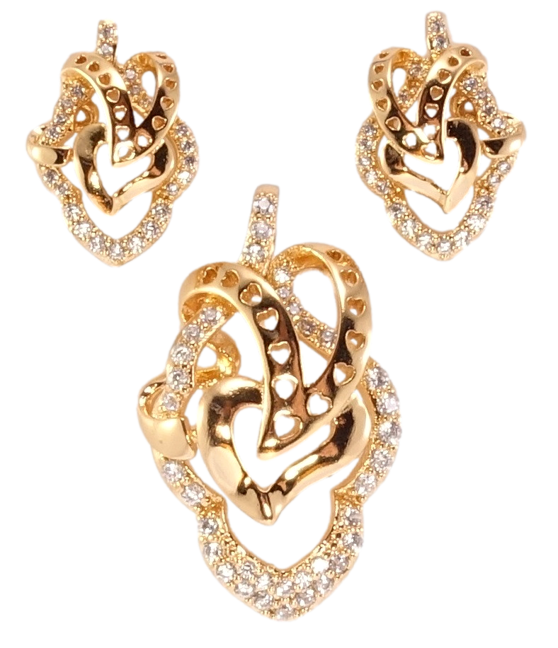 

Набор Xuping Позолота 18K Серьги Кулон "Декоративный романтичный орнамент с цирконием"