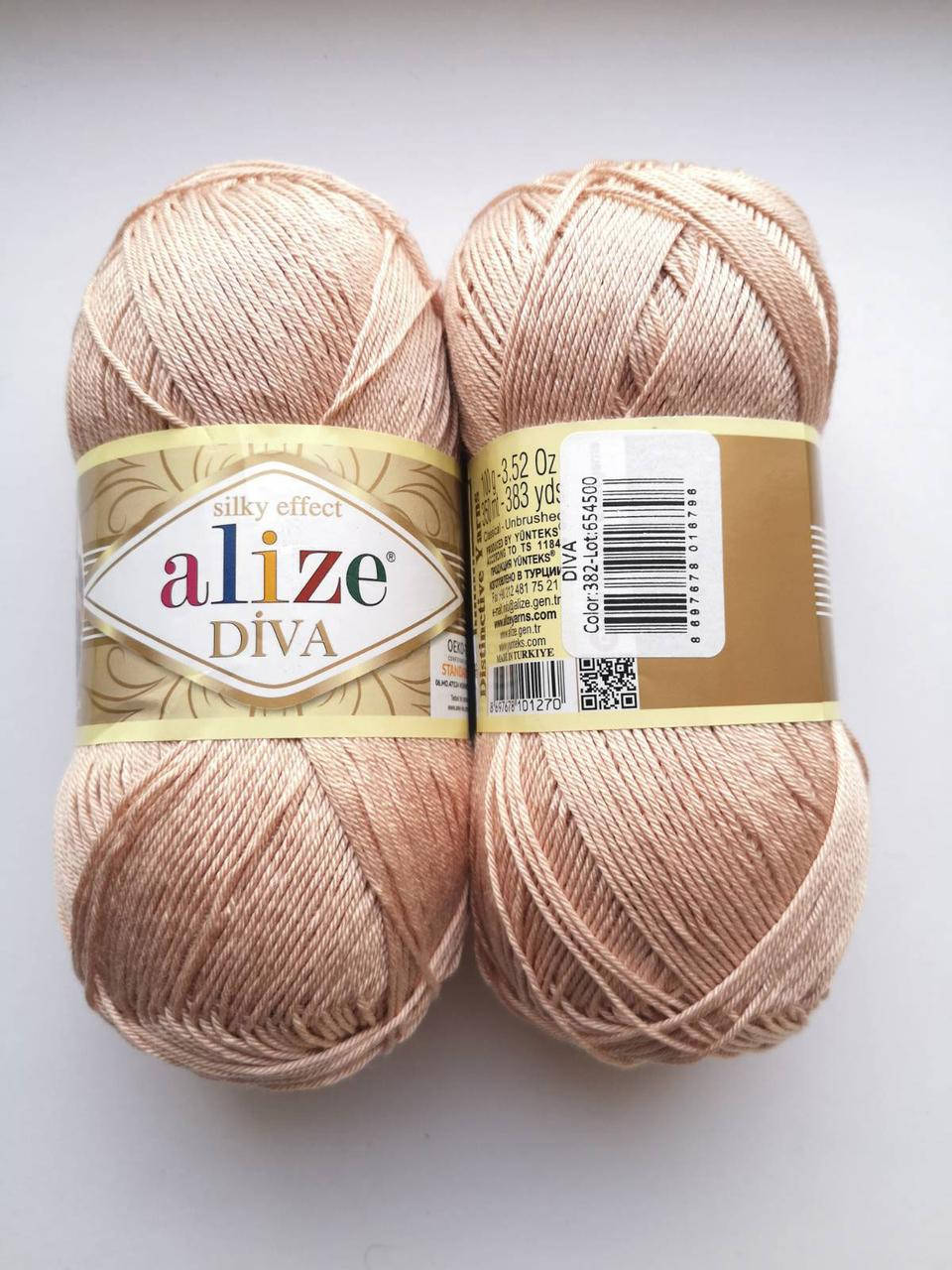 

Пряжа Дива (Diva) ALIZE цвет 382 кремовый, Бежевый