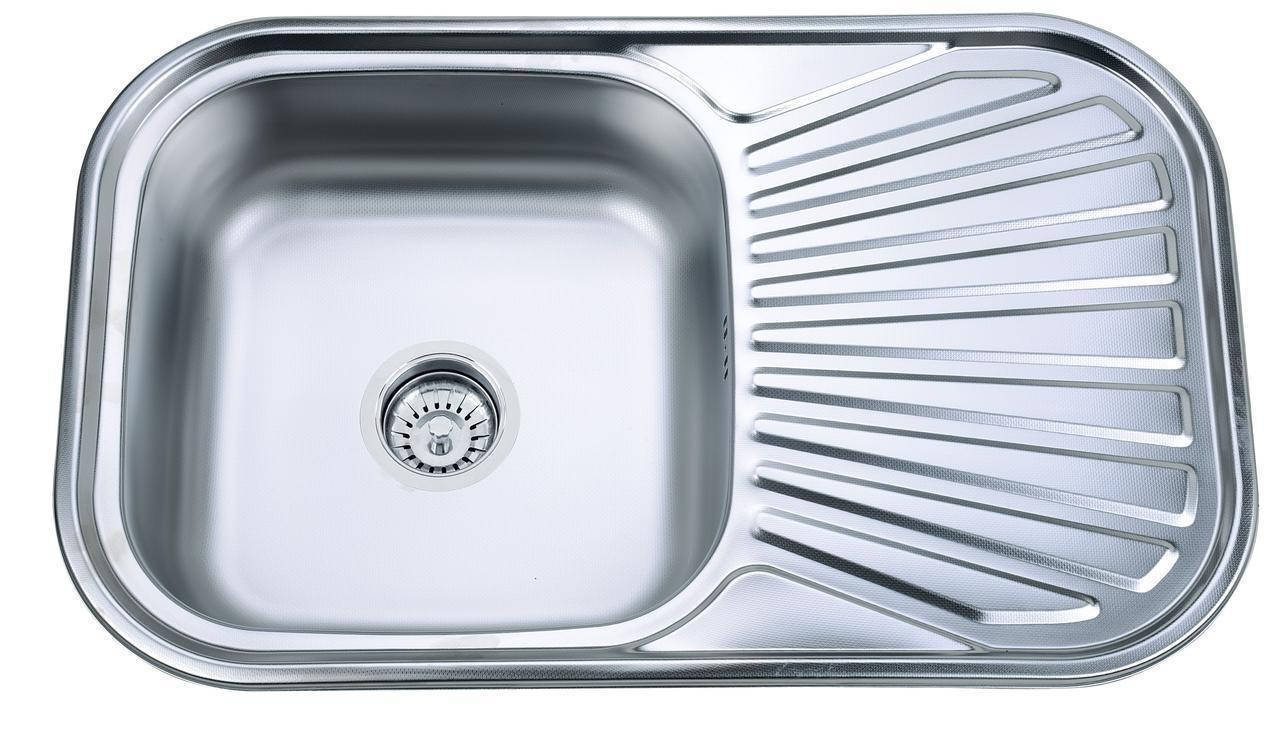 

Врезная кухонная мойка из нержавеющей стали Platinum 7848 Декор 0.8