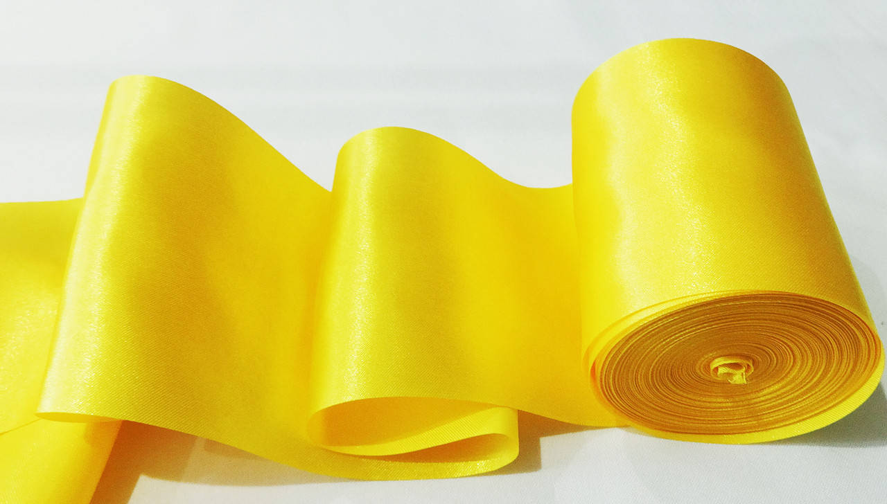 

Лента атласная 10 см желтая №19, Желтый