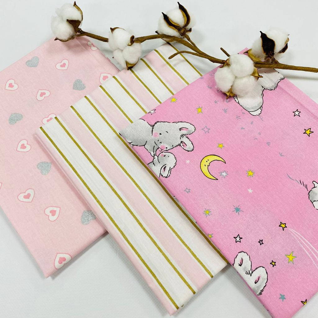 

Комплект хлопковых пеленок №63, Розовый