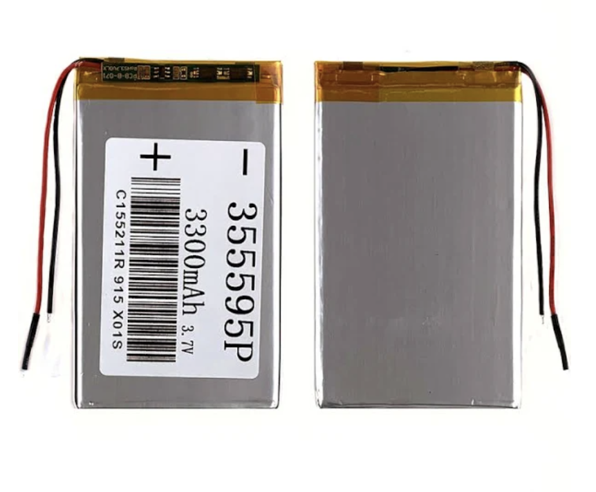 

Универсальный аккумулятор 355595P 87 х 53 х 3 мм, 3300 mAh 3.7 V,