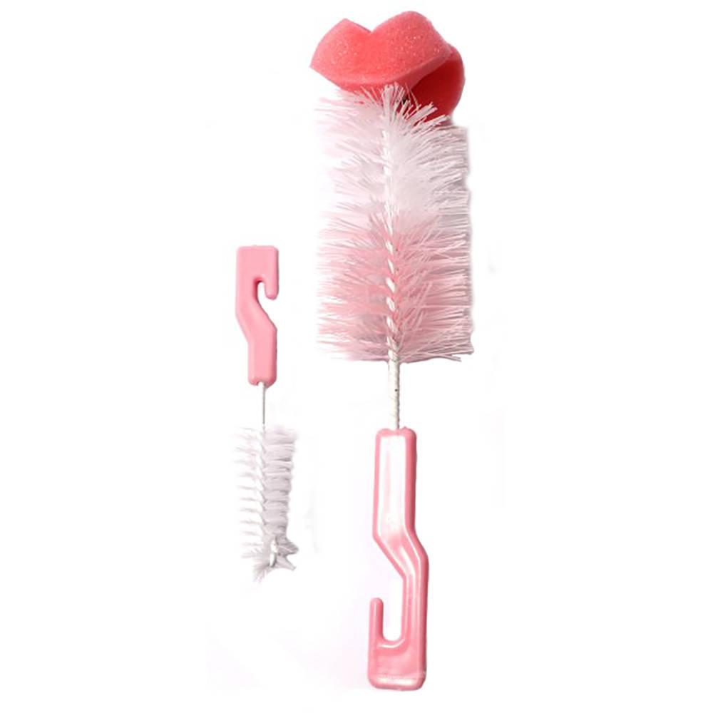 

Щетка для мытья бутылочек и сосок розовая Lindo (8850216100146), Розовый