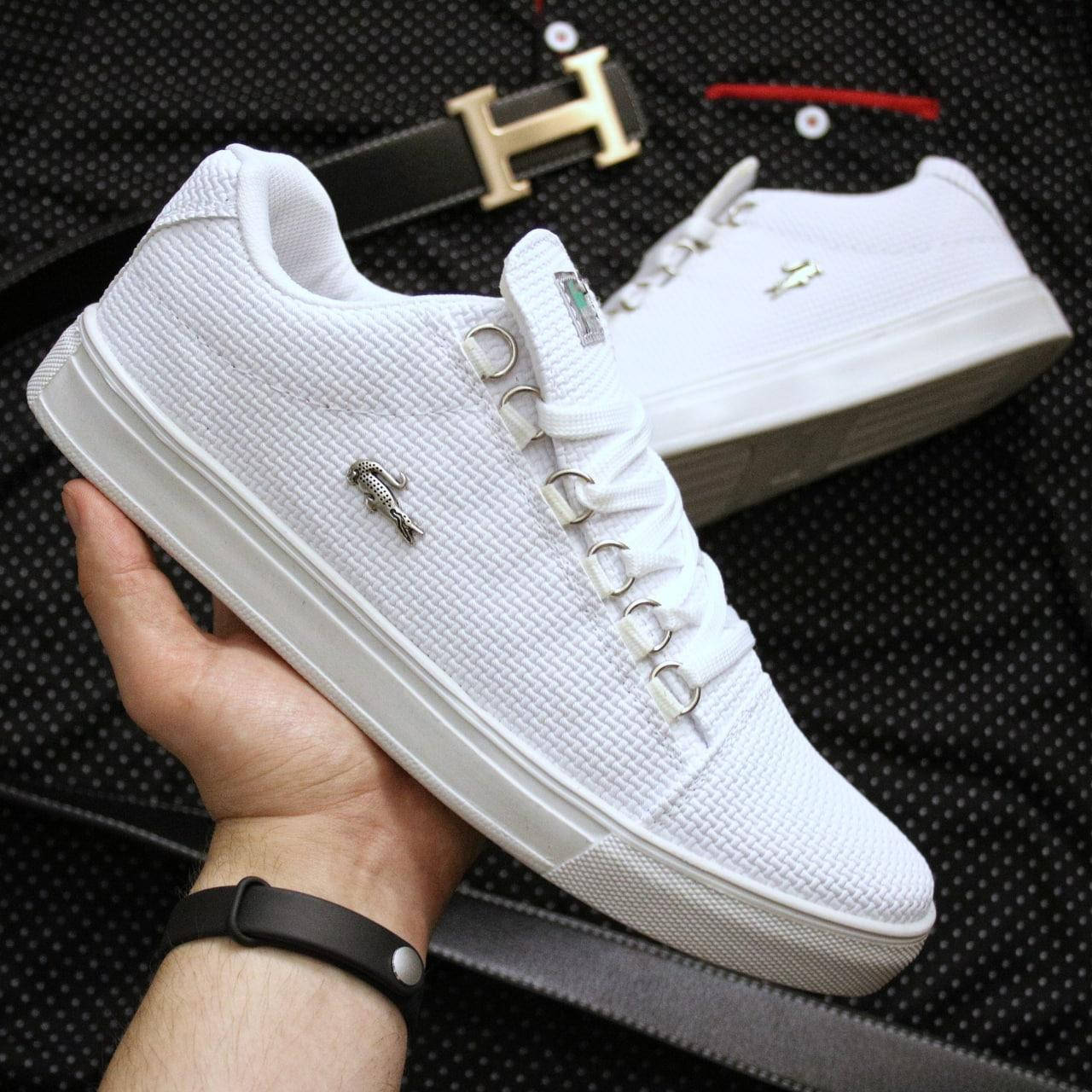 

Мужские белые кеды Lacoste 42, Белый