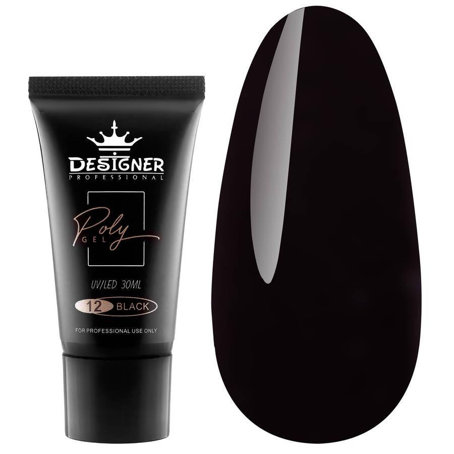 

Полигель Designer Professional (Дизайнер Профессионал) для наращивания и укрепления ногтей, 30 мл. Black №12