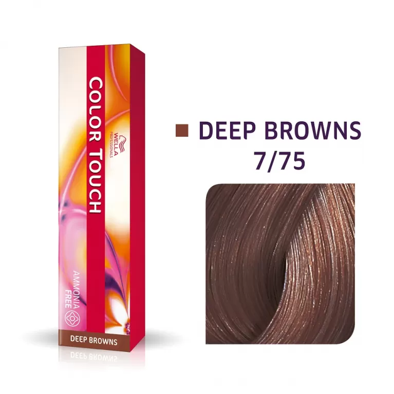 

Краска для волос Wella Color Touch 7/75 средний блондин коричнево-махагоновый 60мл.