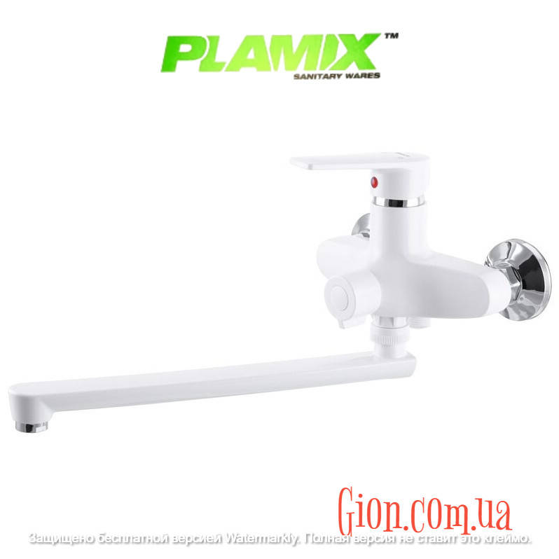 

Пластиковый смеситель для ванной Plamix Oscar-006 EURO Белый (без шланга и лейки)