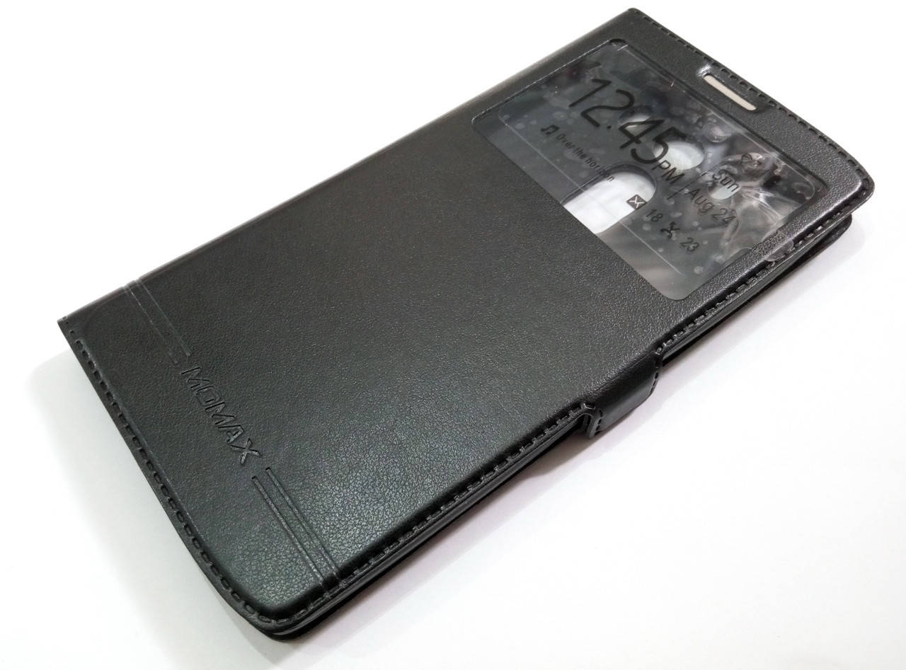 

Чехол книжка с окошком momax для LG V10 черный
