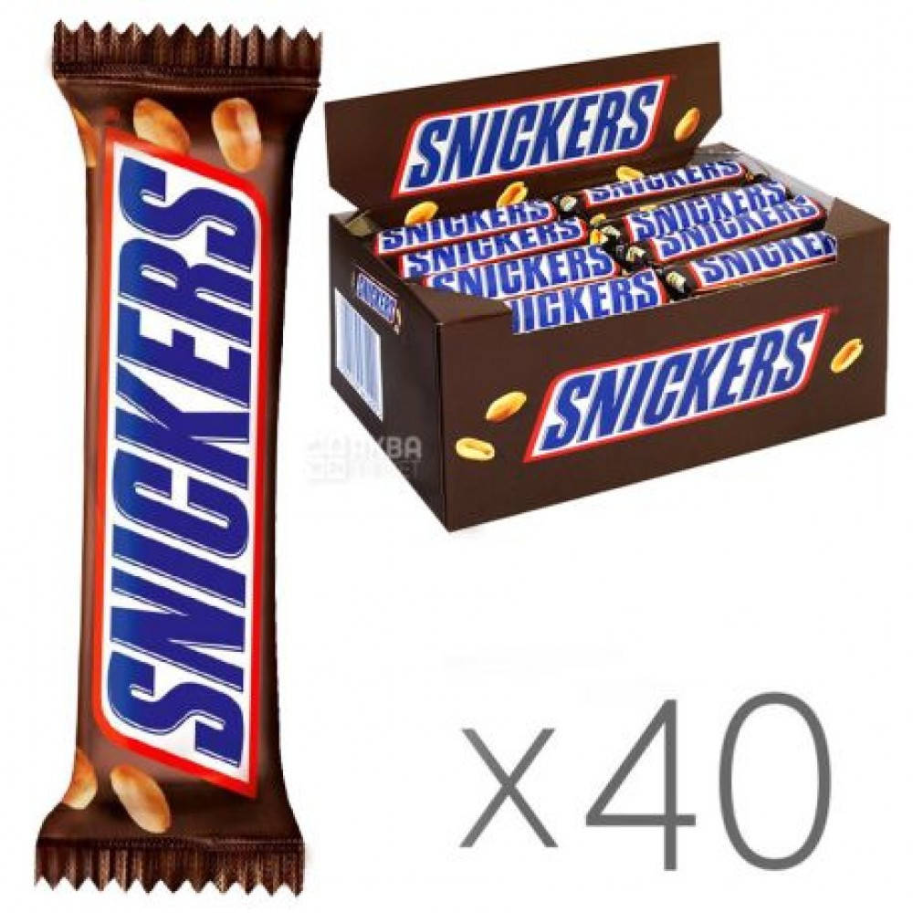 

Батончик Snickers с арахисом, карамелью и нугой покрытый молочным шоколадом 50 г.